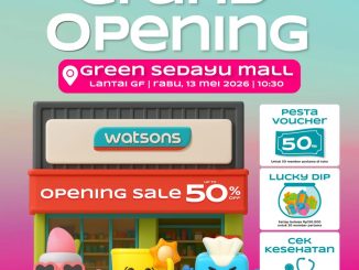 Promo Watsons Grand Opening Diskon hingga 50% dengan voucher Rp. 50.000 dan lucky dip
