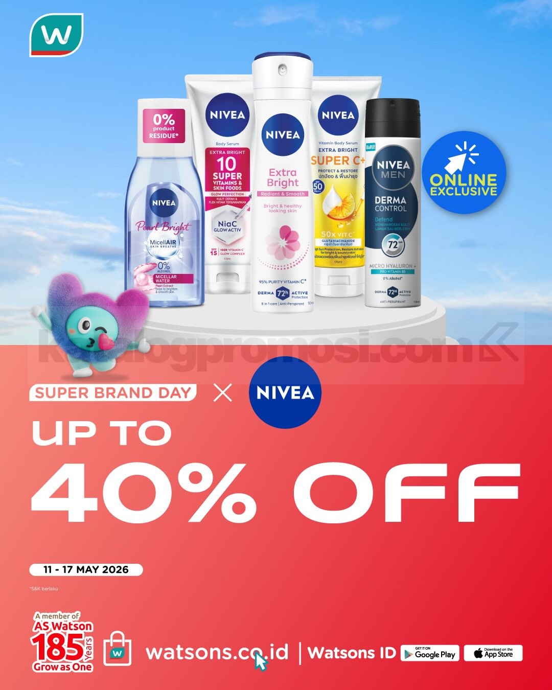 Promo Watsons Super Brand Day Diskon hingga 40% Promo Watsons Super Brand Day Diskon hingga 40% skincare makeup dan personal care dengan berbagai penawaran menarik