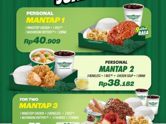 Promo Wingstop Paket Mantapnya Juara mulai Rp. 35.909 dengan paket hemat chicken, rice, dan minuman lengkap