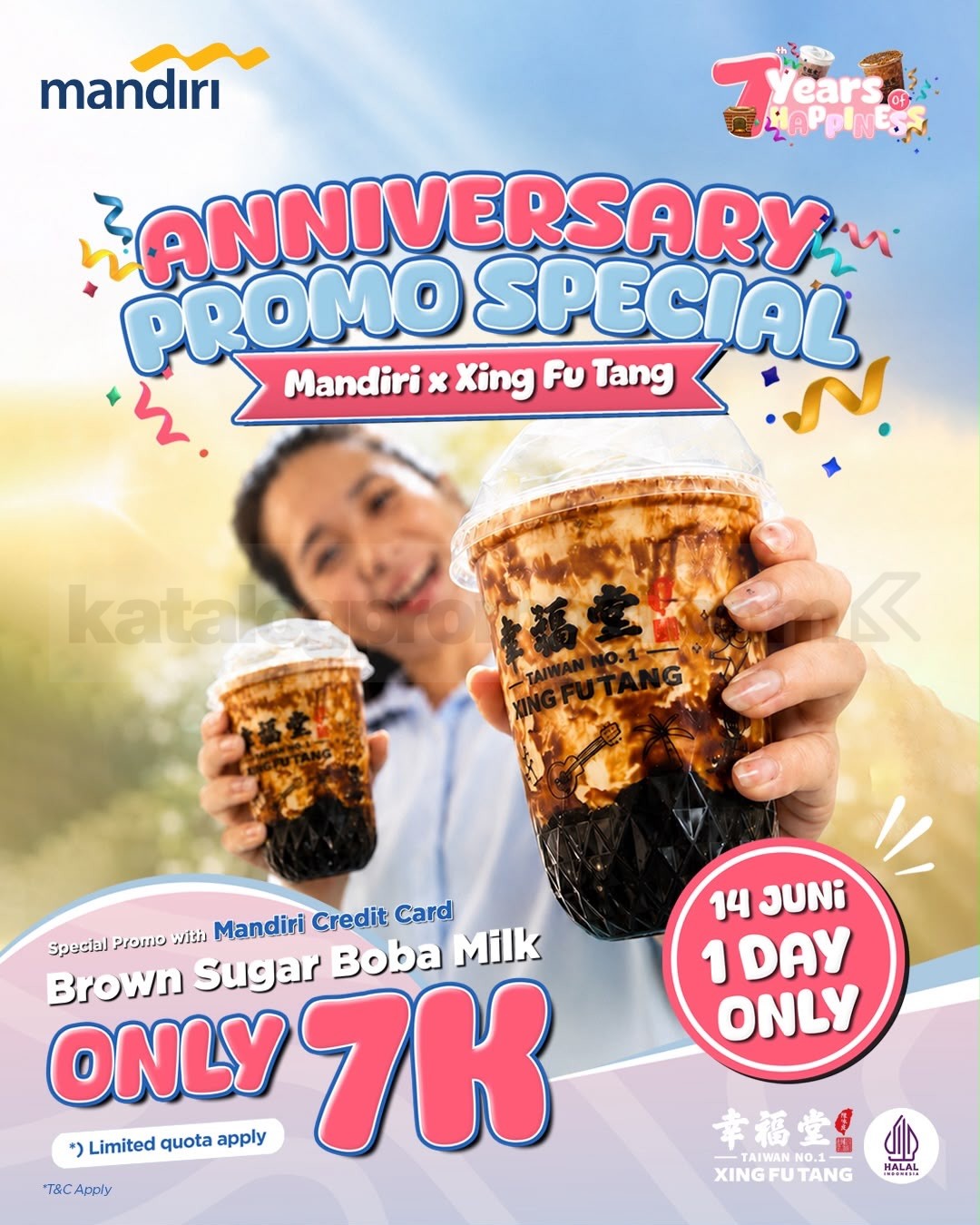 Promo Xing Fu Tang Anniversary Brown Sugar Boba Milk Rp. 7.000