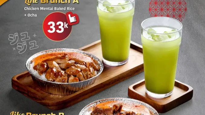 Promo Yakiniku Like Like Brunch Set Mulai Rp. 33.000 dengan baked rice dan ocha