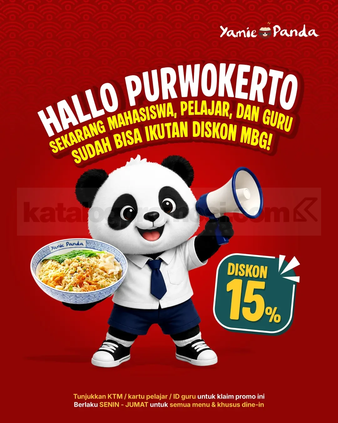Promo Yamie Panda Diskon MBG Hingga 30% Promo Yamie Panda Diskon MBG Hingga 30% untuk pelajar mahasiswa dan guru