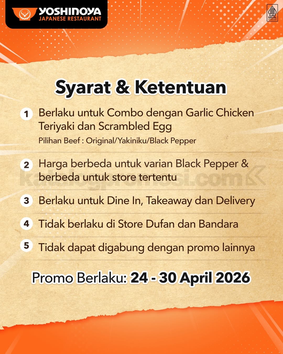 Promo Yoshinoya Payday Menu Combo Diskon 50% Promo Yoshinoya Payday Menu Combo Diskon 50% 1
