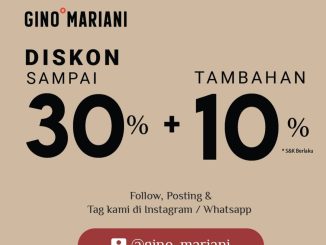 Promo Gino Mariani Review di Sosial Media Diskon 40% melalui Instagram dan WhatsApp