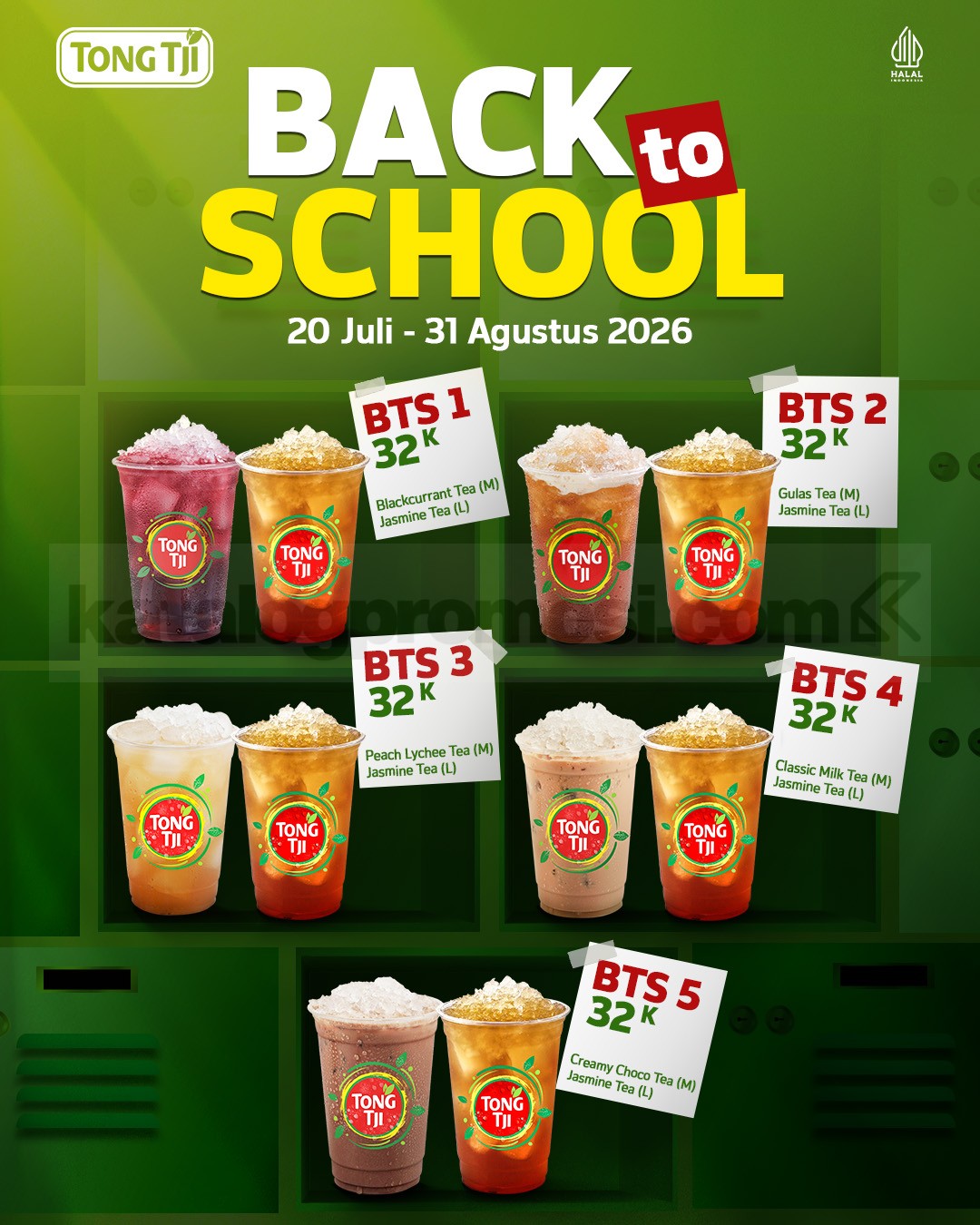 Promo Tong Tji Tea House Back to School Mulai Rp. 32.000 Promo Tong Tji Tea House Back to School mulai Rp. 32.000 dapat 2 cup minuman favorit.