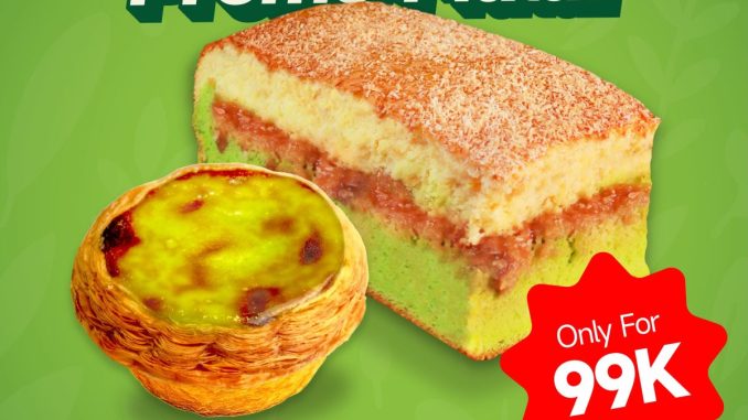 Promo Nanyang Coconut Pandan 2 Produk cuma Rp. 99.000 dengan Sponge Cake dan Portuguese Eggtart Coconut Pandan
