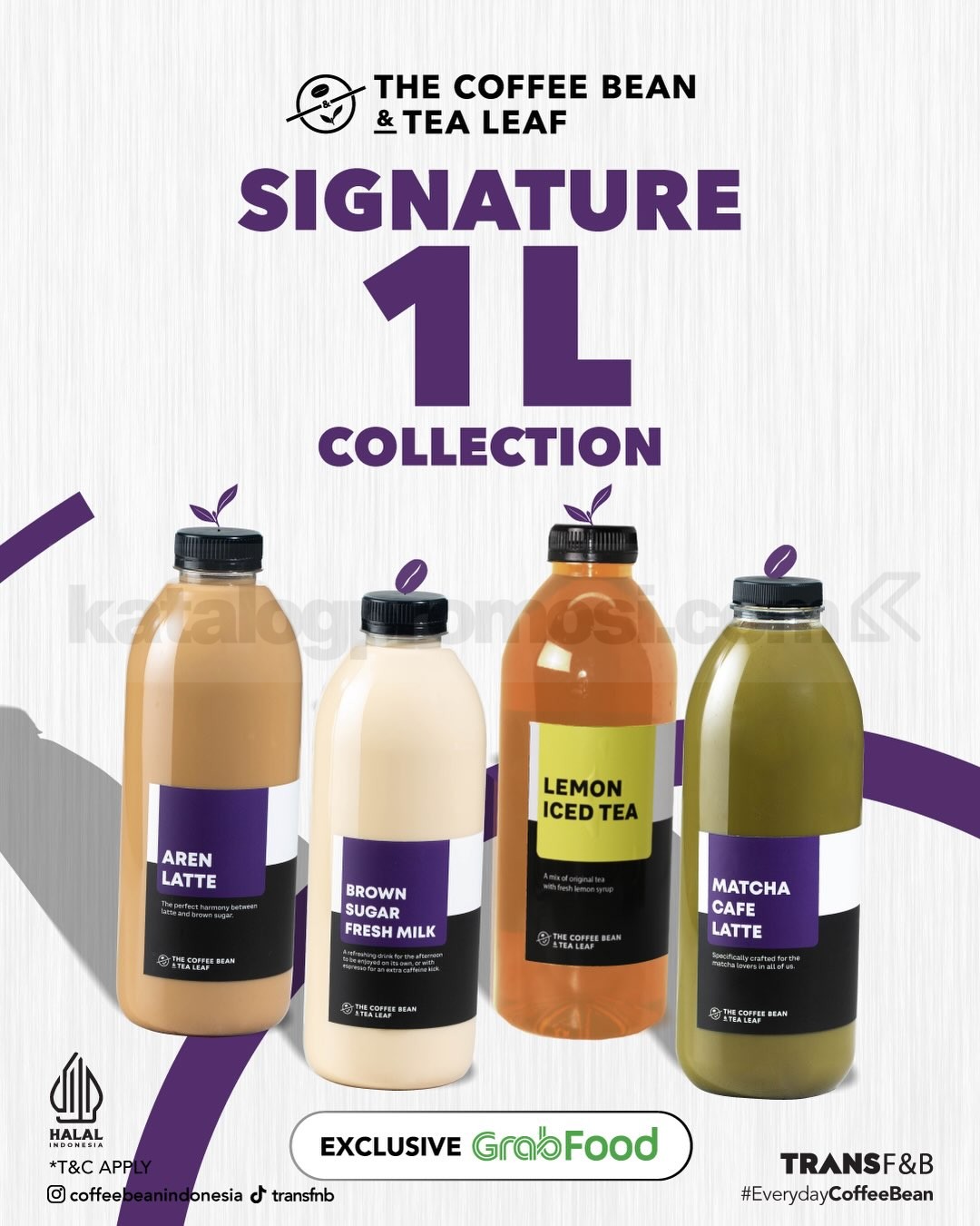 Promo The Coffee Bean & Tea Leaf Signature 1L Collection Diskon GrabFood Hingga Rp. 50.000 Promo The Coffee Bean & Tea Leaf Signature 1L Collection diskon hingga Rp. 50.000 di GrabFood.