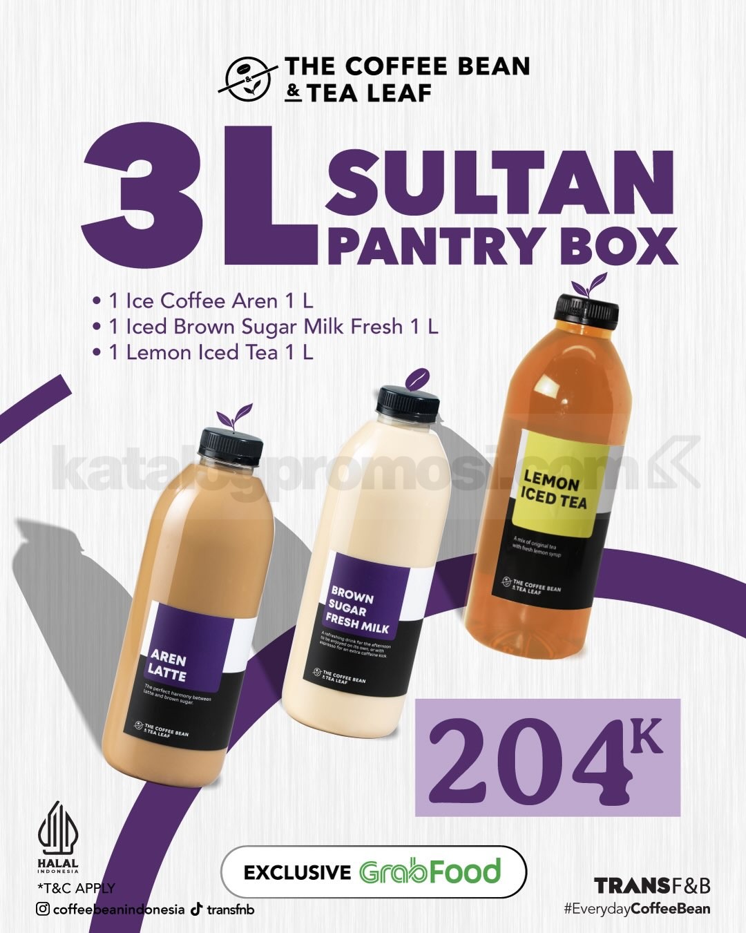 Promo The Coffee Bean & Tea Leaf Signature 1L Collection Diskon GrabFood Hingga Rp. 50.000 Promo The Coffee Bean & Tea Leaf Signature 1L Collection Diskon GrabFood Hingga Rp. 50.000 2