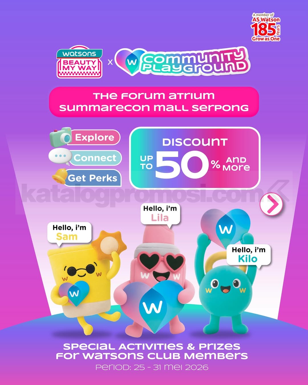 Watsons Beauty My Way di Summarecon Mall Serpong Watsons Beauty My Way di Summarecon Mall Serpong dengan diskon hingga 50% dan aktivitas komunitas seru