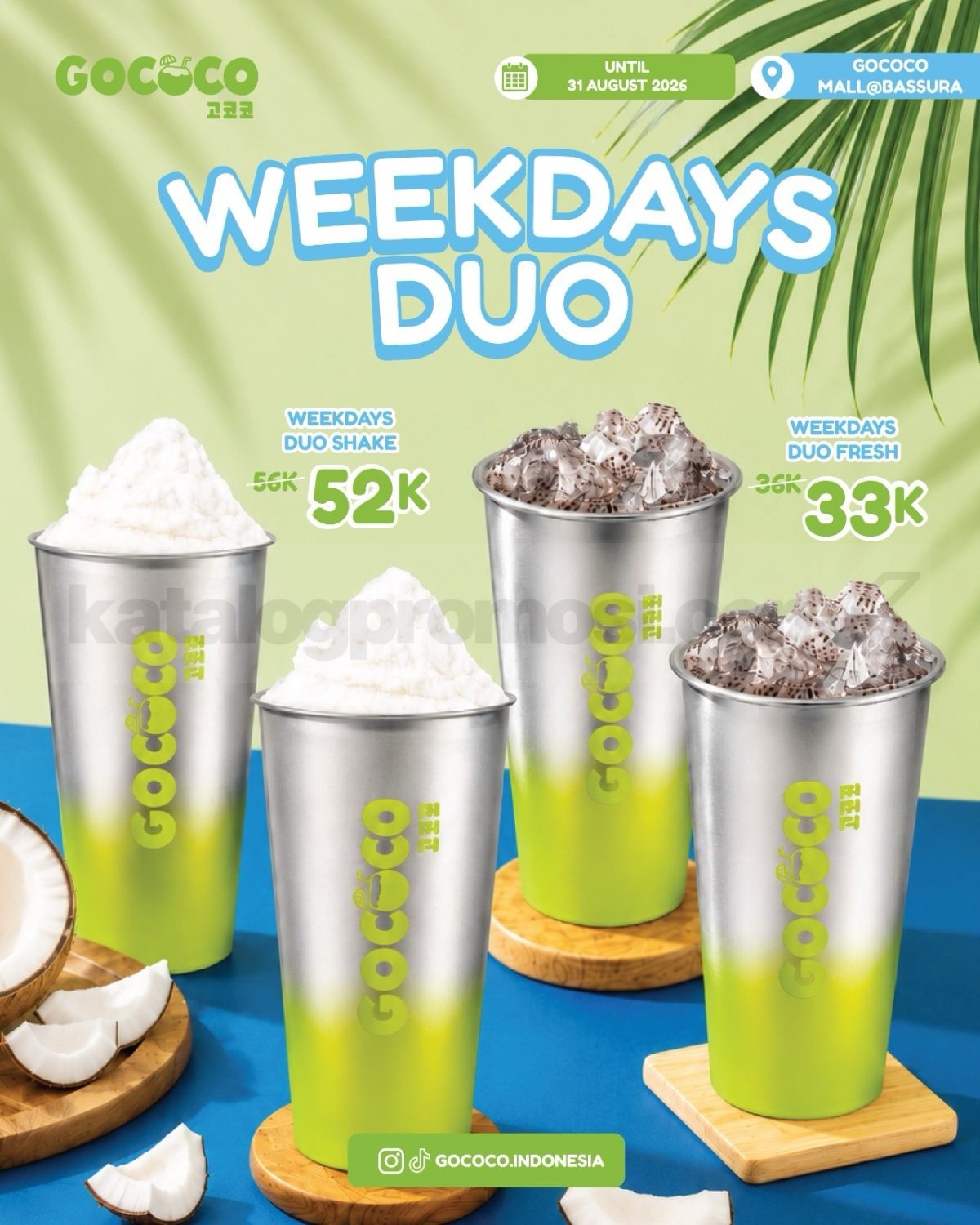 Promo GOCOCO Weekdays Duo Mulai Rp. 33.000 Promo GOCOCO Weekdays Duo mulai Rp. 33.000 untuk paket Duo Fresh dan Duo Shake.