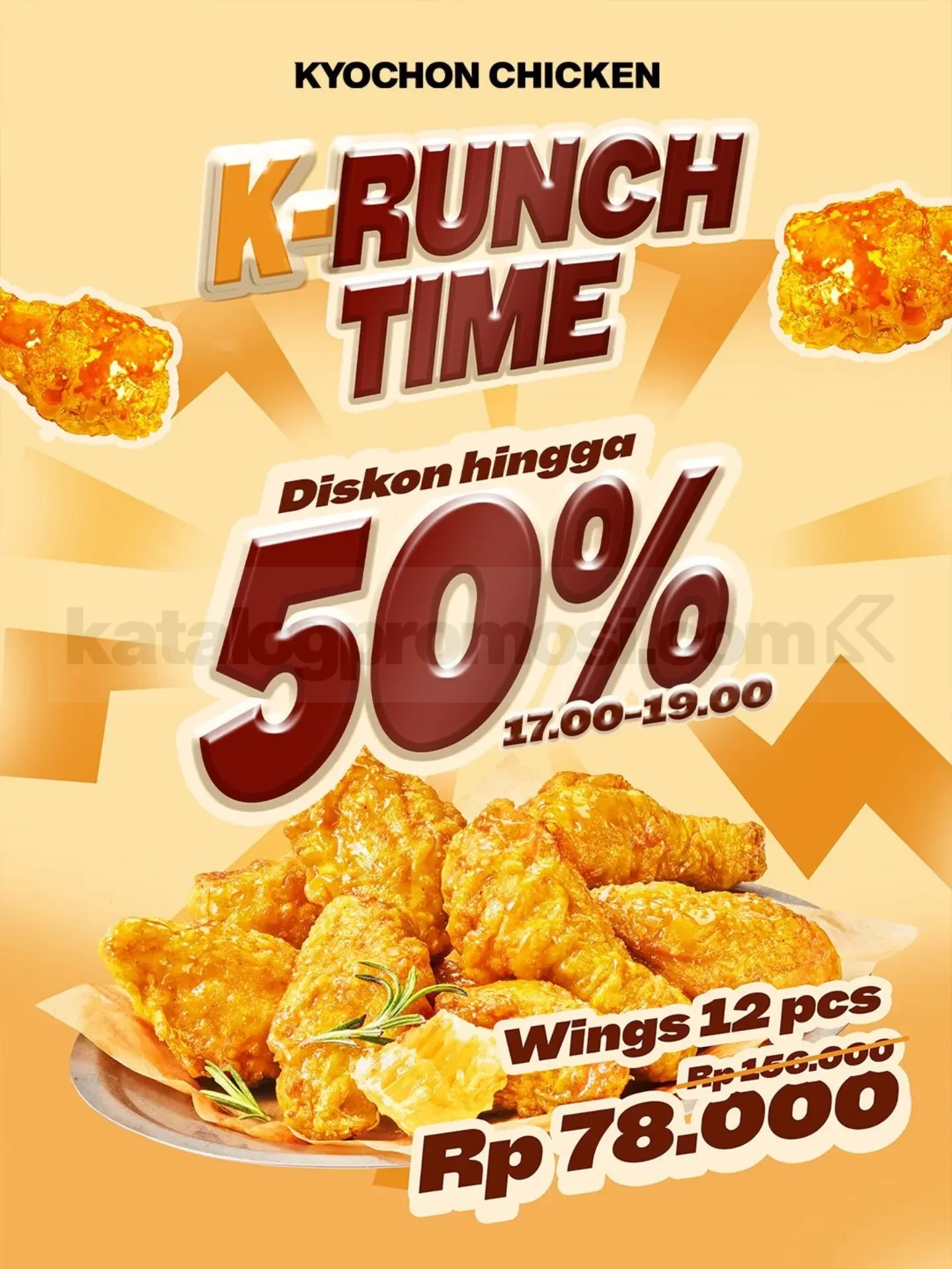 Promo Kyochon K-RUNCH TIME Wings 12 Pcs Rp78.000 Promo Kyochon K-RUNCH TIME Wings 12 Pcs Rp78.000 dengan diskon 50%