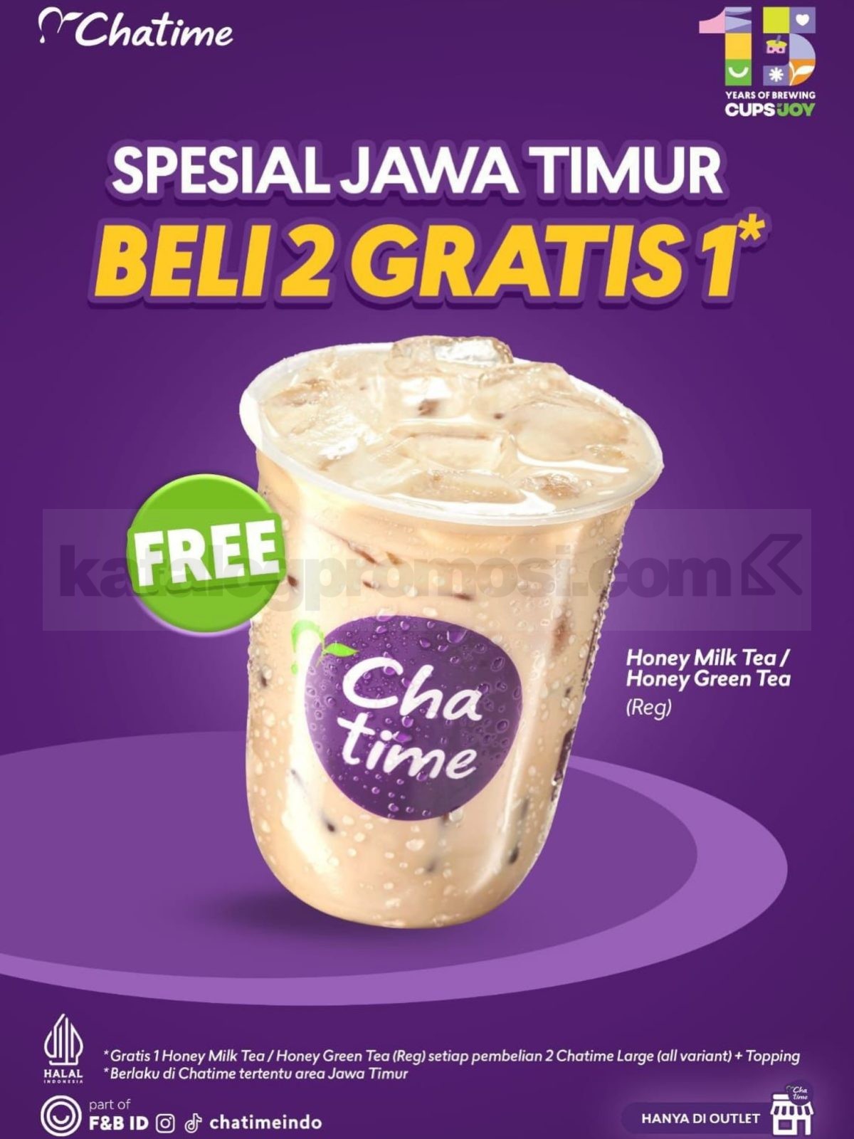 Promo Chatime Lippo Plaza Jember Buy 2 Get 1 Honey Tea Promo Chatime Lippo Plaza Jember Buy 2 Get 1 Honey Tea gratis dengan pembelian dua Chatime Large dan topping