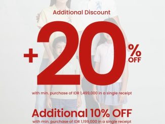 Promo Giordano Additional Diskon 20% +10% Off untuk koleksi pilihan periode 13 Juni hingga 16 Juni 2026
