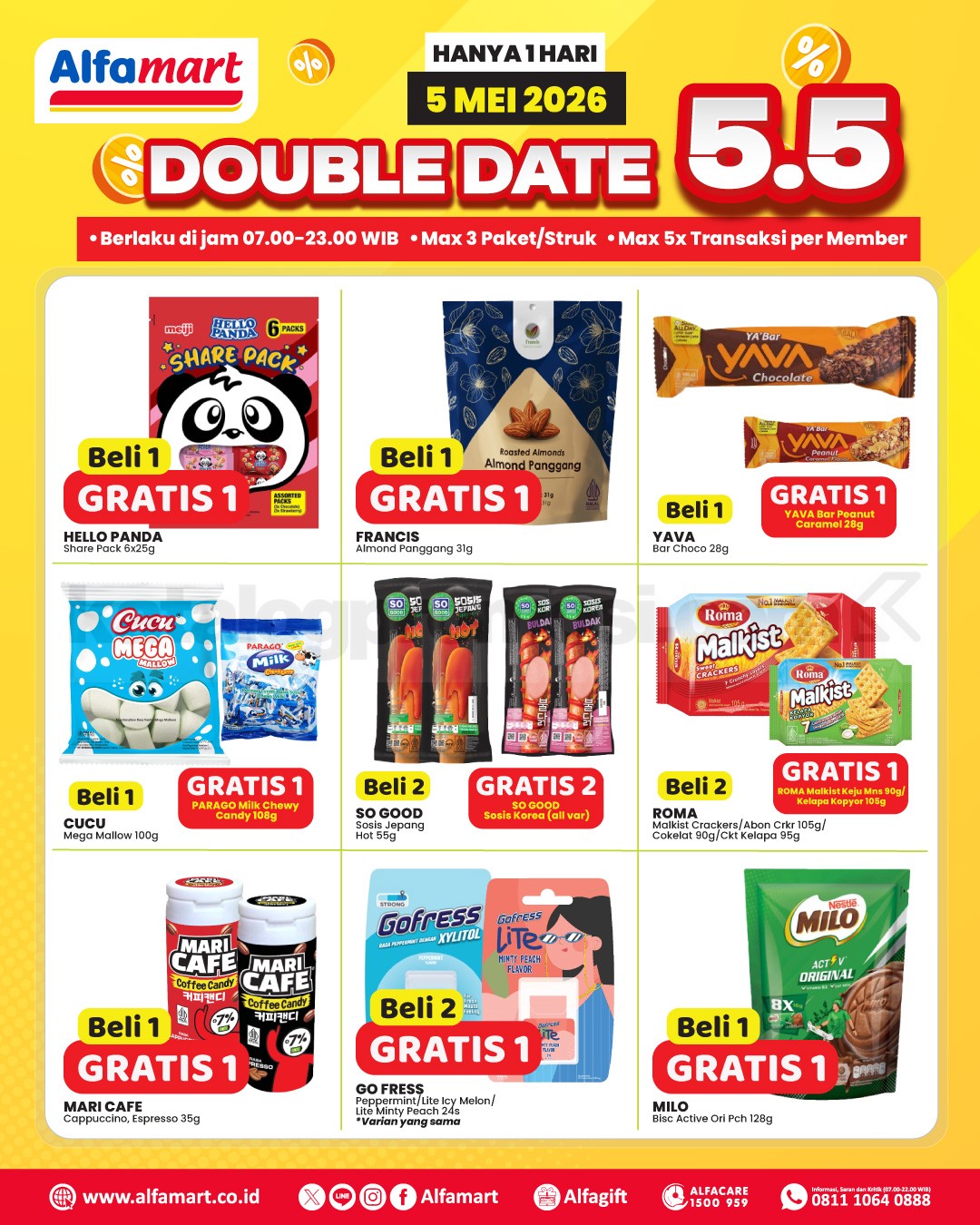 Promo Alfamart 5.5 Double Date Sale Beli 1 Gratis 1 Promo Alfamart 5.5 Double Date Sale Beli 1 Gratis 1 2