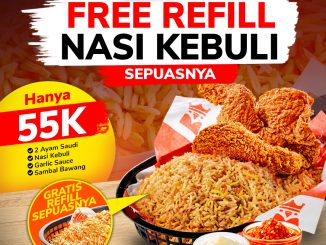 Promo Almaz Paket Mumtaz Plus Free Refill Nasi Kebuli Rp. 55.000 dengan 2 Ayam Saudi selama Juni 2026