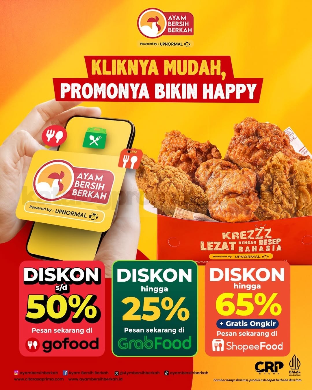 Promo Ayam Bersih Berkah Delivery Diskon Hingga 65% Promo Ayam Bersih Berkah Delivery diskon hingga 65% dan gratis ongkir melalui ShopeeFood.