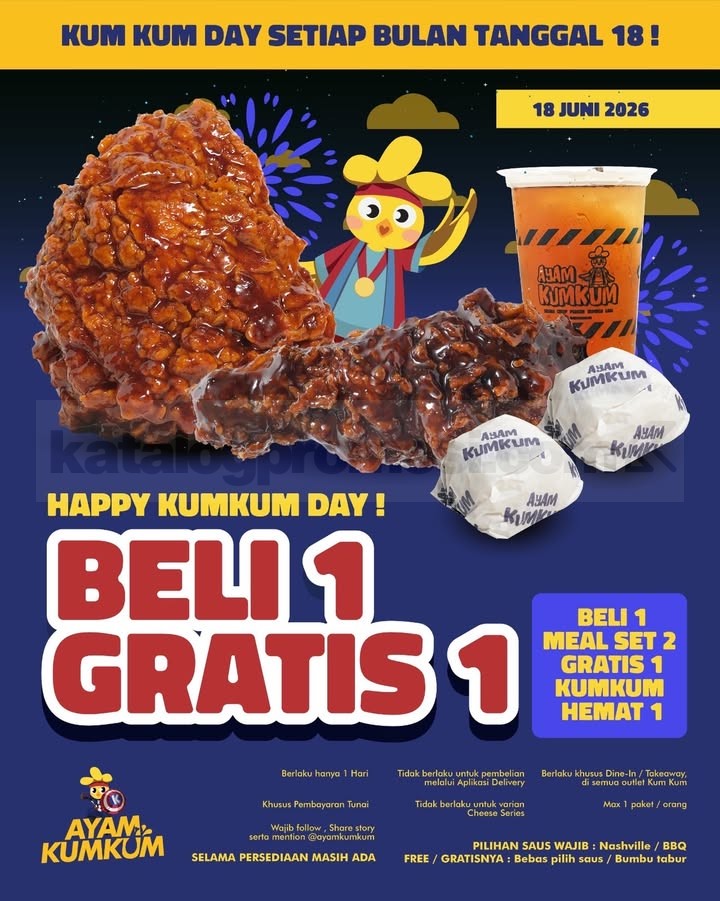 Promo Ayam KumKum Happy Kumkum Day Beli 1 Gratis 1 Promo Ayam KumKum Happy Kumkum Day Beli 1 Gratis 1 paket ayam dan nasi spesial