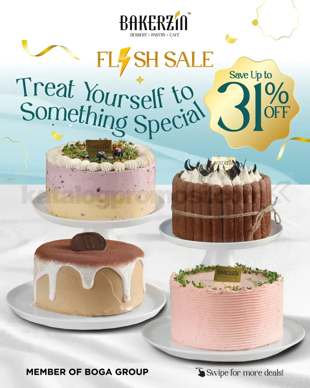 Promo Bakerzin Flash Sale Whole Cake Diskon Hingga 30% Promo Bakerzin Flash Sale Whole Cake Diskon Hingga 30% dengan pilihan cake mulai Rp200.000