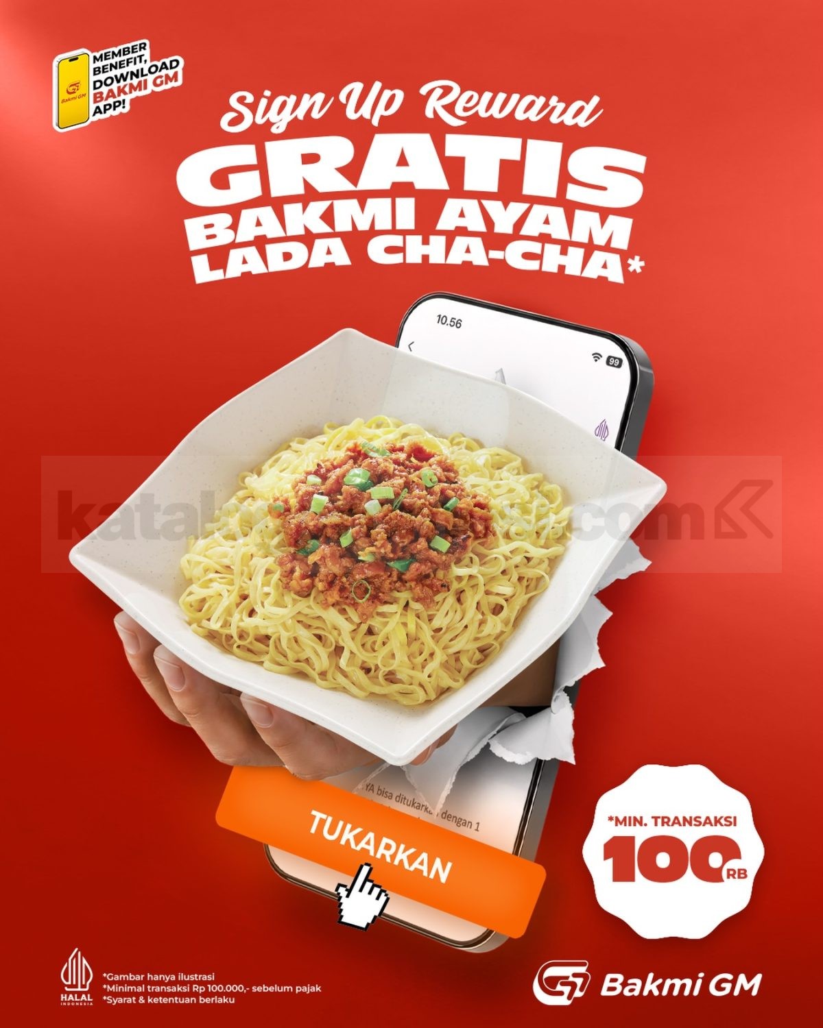 Promo Bakmi GM Sign Up Reward Gratis Bakmi Ayam Lada Cha-Cha Promo Bakmi GM Sign Up Reward Gratis Bakmi Ayam Lada Cha-Cha untuk member baru dengan minimum transaksi Rp. 100.000.