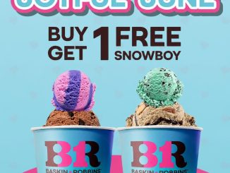 Promo Baskin Robbins Joyful June Beli 1 Gratis 1 Snowboy Rp. 93.000 dengan pilihan Snowboy gratis favorit