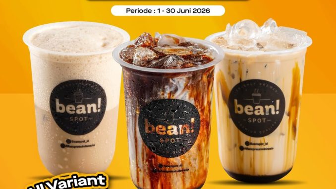 Promo Bean Spot Coffee Day Semua Varian Kopi Rp. 10.000 setiap Senin Rabu Jumat selama Juni 2026