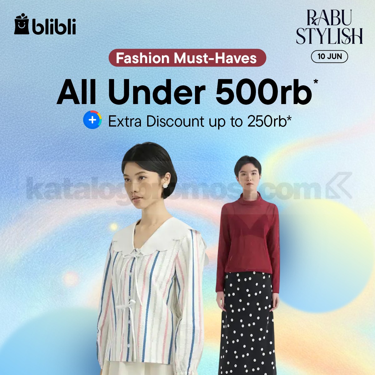 Promo Blibli Rabu Stylish Fashion di Bawah Rp. 500 Ribu Promo Blibli Rabu Stylish Fashion di Bawah Rp. 500 Ribu dengan ekstra diskon 10% untuk koleksi fashion pilihan