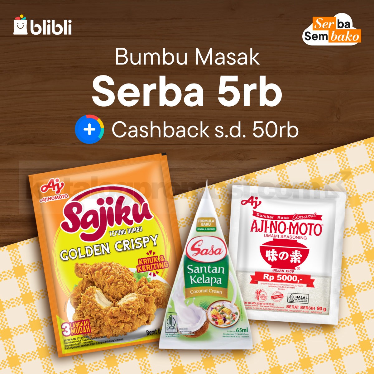 Promo Blibli Serba Sembako Bumbu Masak Mulai Rp. 5.000 Promo Blibli Serba Sembako Bumbu Masak mulai Rp. 5.000 dengan cashback hingga Rp. 50.000 selama Juni 2026