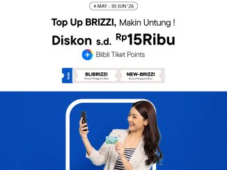 Alt-text: Promo Blibli Top Up BRIZZI diskon Rp. 15.000 untuk pengguna baru hingga 30 Juni 2026