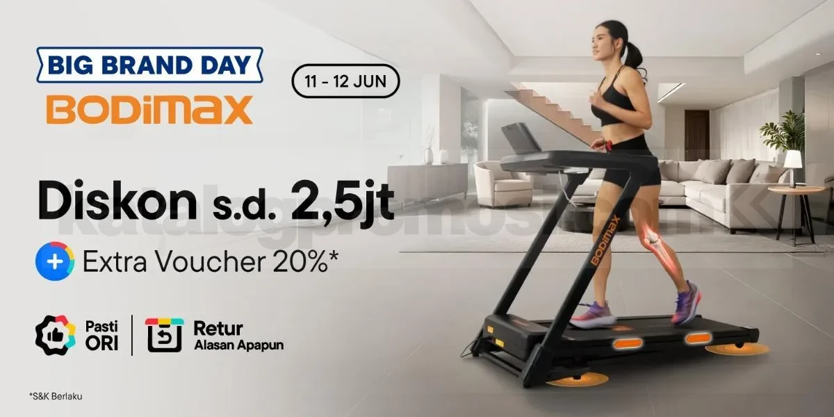 Promo Bodimax Big Brand Day Diskon hingga Rp. 2,5 Juta Promo Bodimax Big Brand Day Diskon hingga Rp. 2,5 Juta dan voucher 20% hingga Rp. 1.000.000 di Blibli