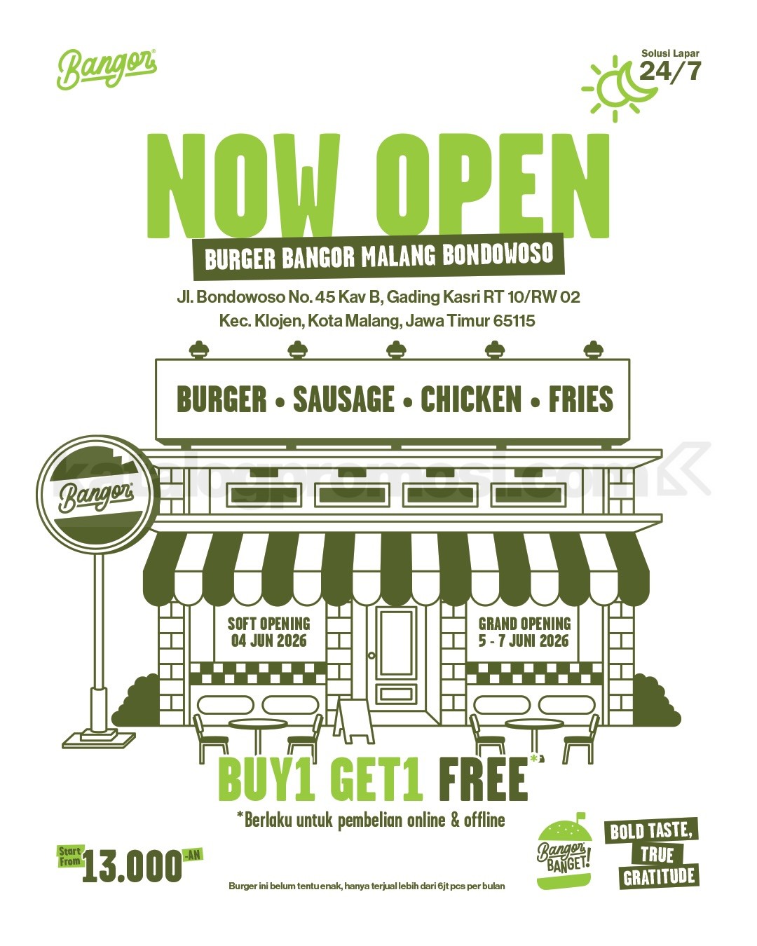 Promo Burger Bangor Grand Opening Beli 1 Gratis 1 Promo Burger Bangor Grand Opening Beli 1 Gratis 1 2