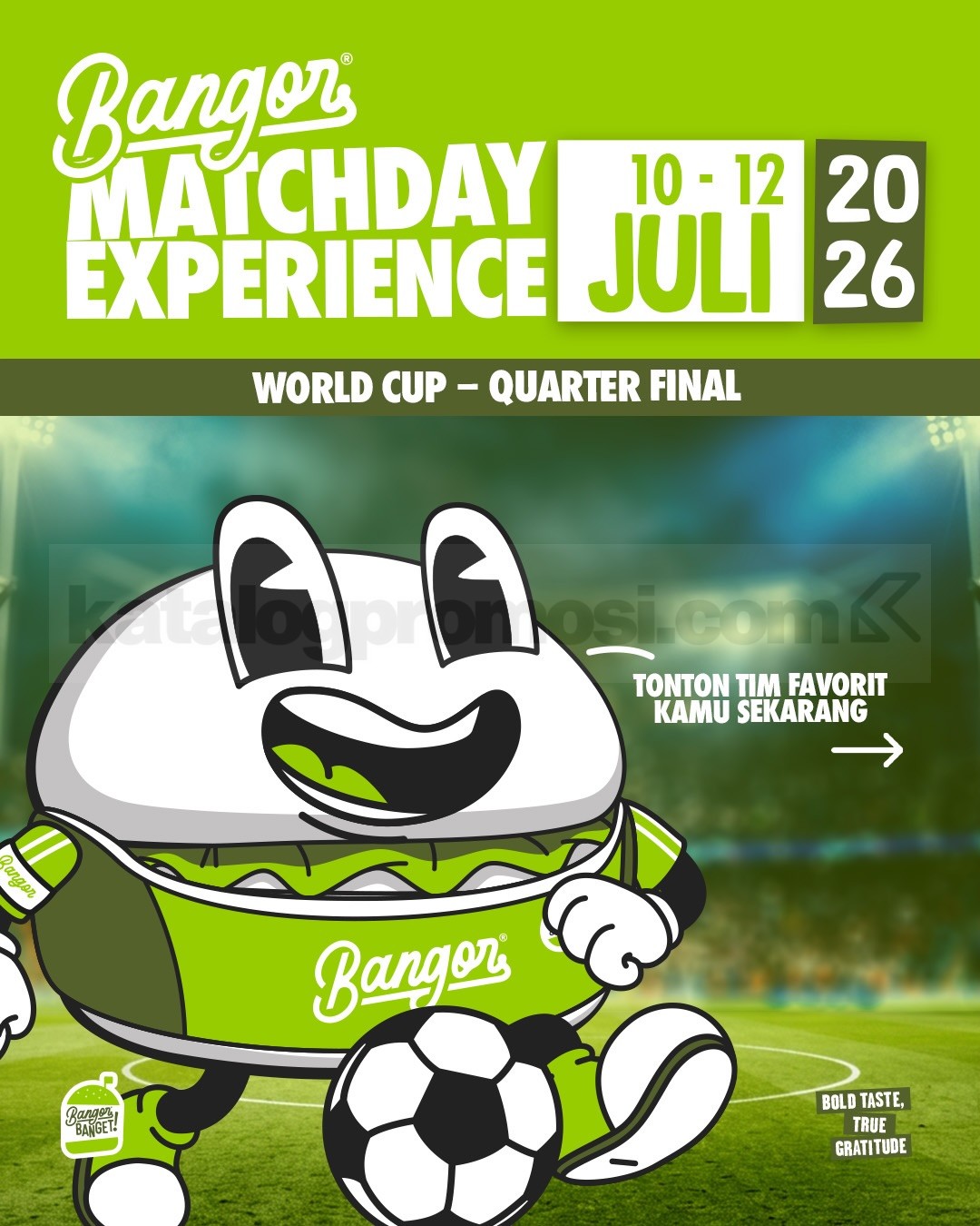 Promo Burger Bangor Matchday Experience Diskon hingga 40% Promo Burger Bangor Matchday Experience Diskon hingga 40% dengan paket nobar mulai Rp. 26.364.