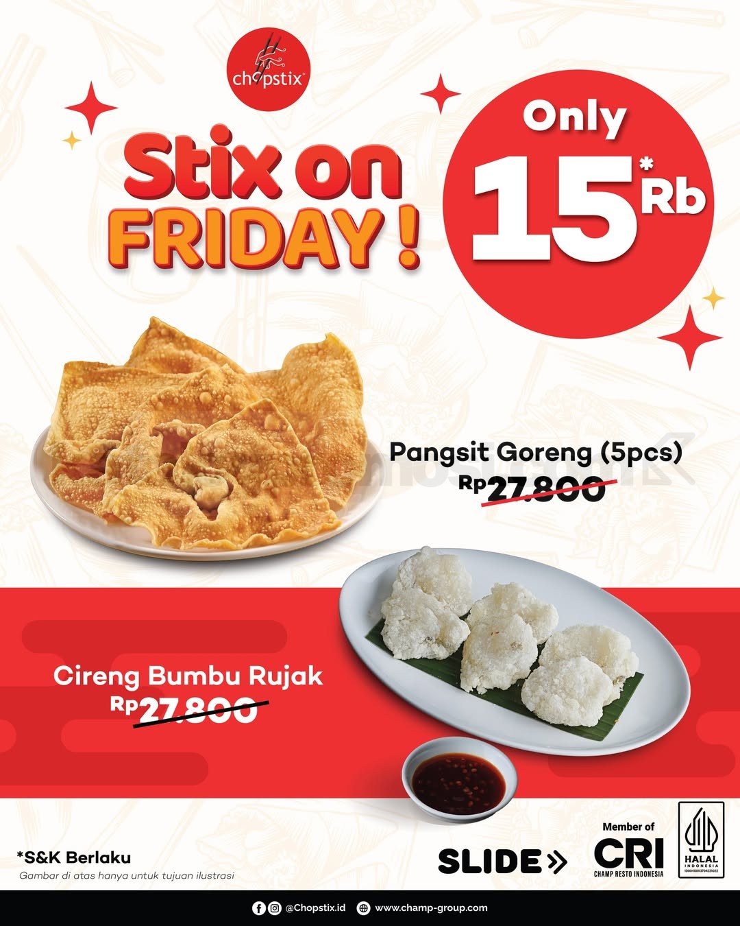 Promo Chopstix Stix On Friday Menu Favorit Mulai Rp. 15ribu Promo Chopstix Stix On Friday Menu Favorit Mulai Rp. 15ribu 2