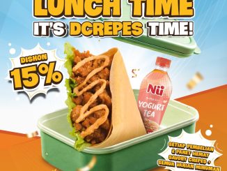 Promo Dcrepes Lunch Time Diskon 15% beli 2 Paket Hemat Savory Crepes dan minuman