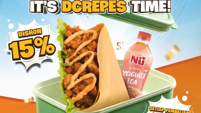 Promo Dcrepes Lunch Time Diskon 15% beli 2 Paket Hemat Savory Crepes dan minuman