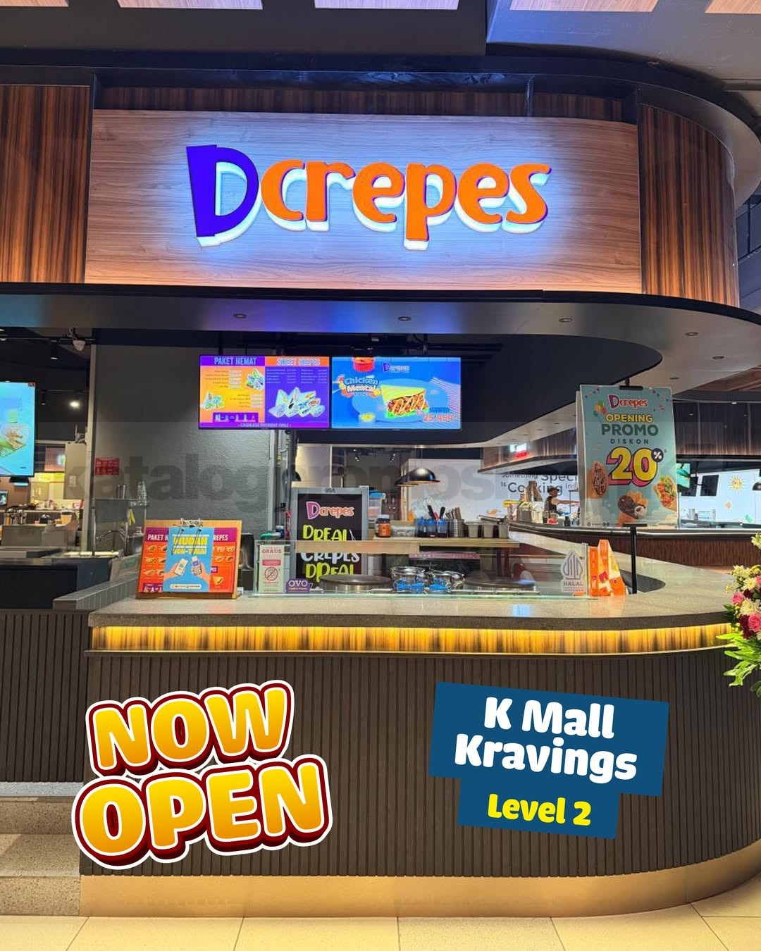 Promo Dcrepes Opening Kmall Kravings Diskon 20% Promo Dcrepes Opening Kmall Kravings Diskon 20% menu individu di Kmall Kravings level 2