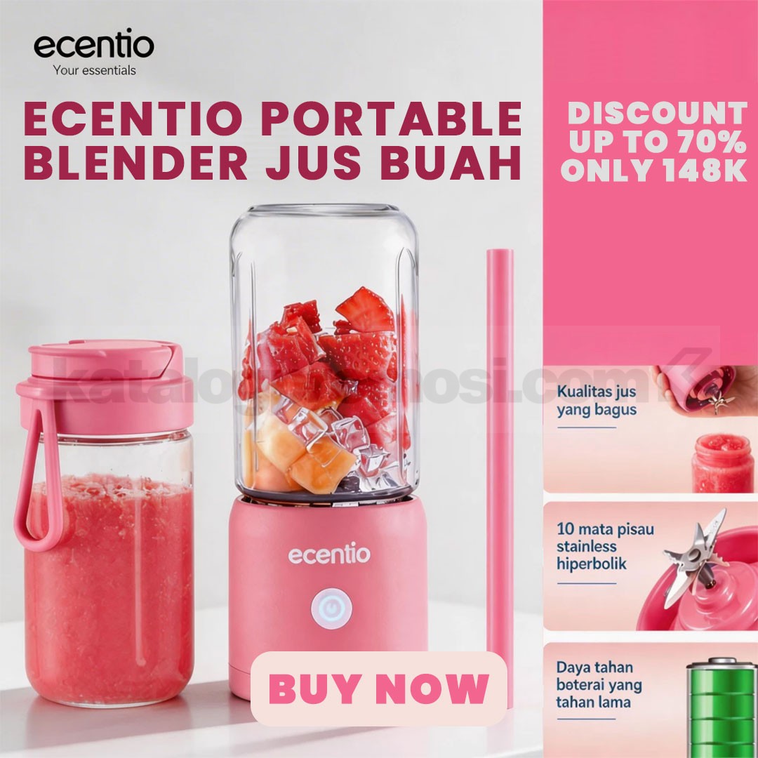 Promo Ecentio Portable Blender Jus Buah Diskon hingga 70% Promo Ecentio Portable Blender Jus Buah Diskon hingga 70% dengan blender portable praktis dan baterai tahan lama.