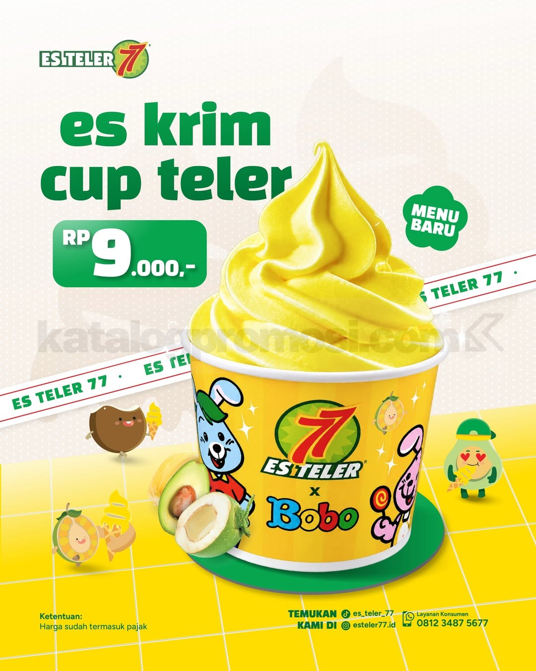 Promo Es Teler 77 NEW! Es Krim Cup Teler dan Vanilla Rp9.000 Promo Es Teler 77 NEW! Es Krim Cup Teler dan Vanilla Rp9.000 per cup di gerai pilihan.