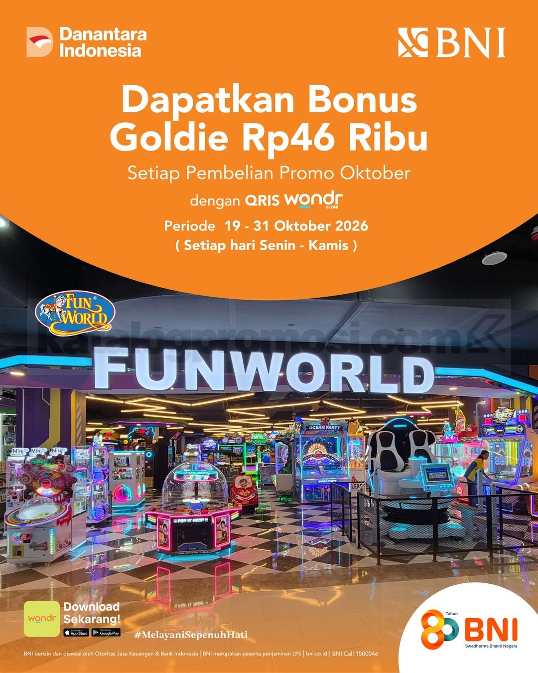Promo Funworld Bonus Goldie Rp46.000 Pakai QRIS wondr by BNI