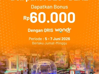 Promo Funworld x Wondr BNI Bonus Goldie Rp. 60.000 bayar QRIS