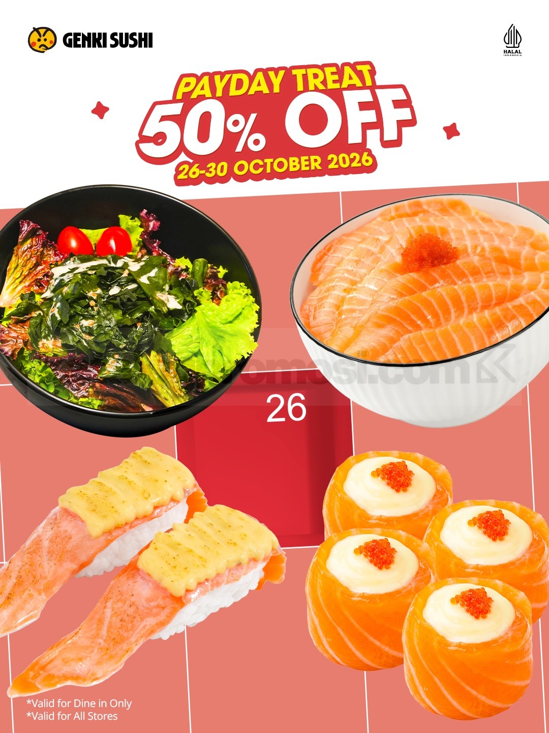 Promo Genki Sushi Payday Treat Diskon 50% Promo Genki Sushi Payday Treat Diskon 50% 1