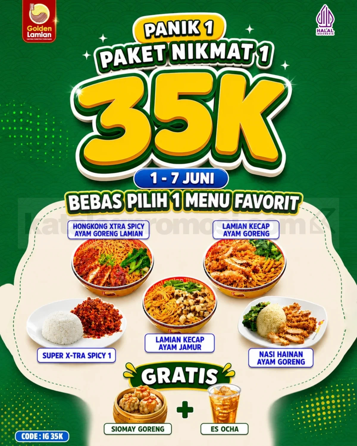 Promo Golden Lamian Paket Nikmat mulai Rp. 35.000 Promo Golden Lamian Paket Nikmat mulai Rp. 35.000 dengan pilihan menu dan bonus gratis
