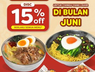 Promo Han Guksu Birthday Treats Diskon 15% untuk semua menu bulan Juni