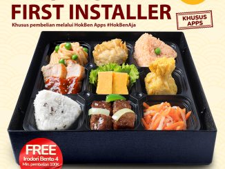 Promo HokBen First Installer Gratis Irodori Bento 4 minimal transaksi Rp. 100.000 dan reward poin Juni 2026