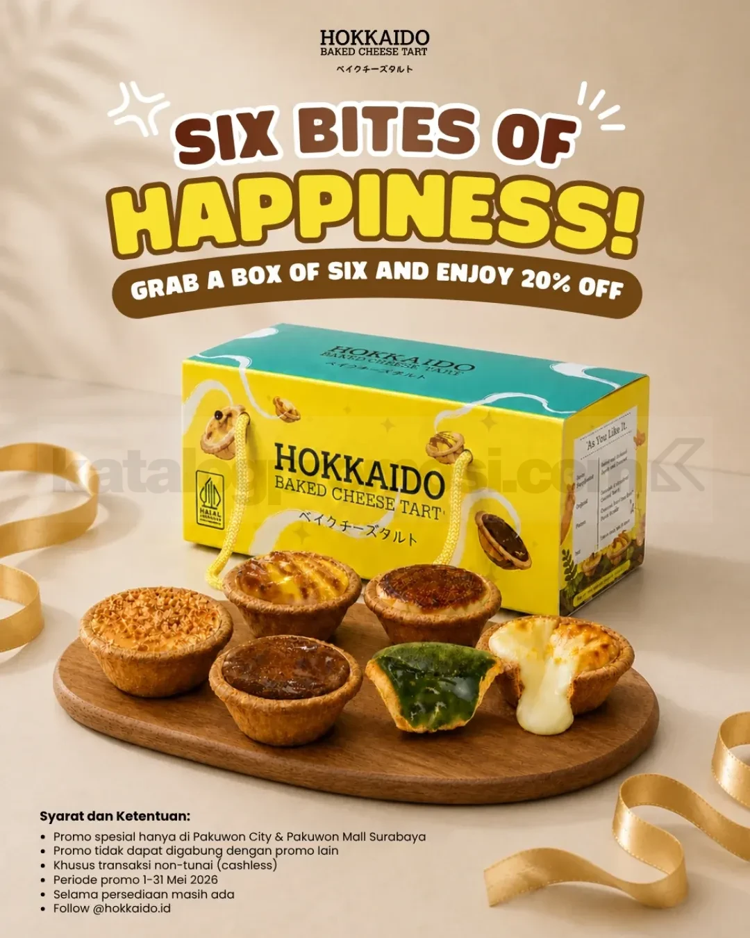 Promo Hokkaido Baked Cheese Tart SSF 2026 Diskon 20%