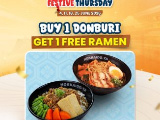 Promo Hokkaido-Ya Festive Thursday Beli 1 Gratis 1 Donburi gratis Small Ramen di seluruh outlet Juni 2026