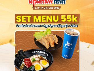 Promo Hokkaido-Ya Wednesday Feast Set Menu Rp. 55.000 Donburi atau Ramen lengkap dengan Gyoza dan Ocha