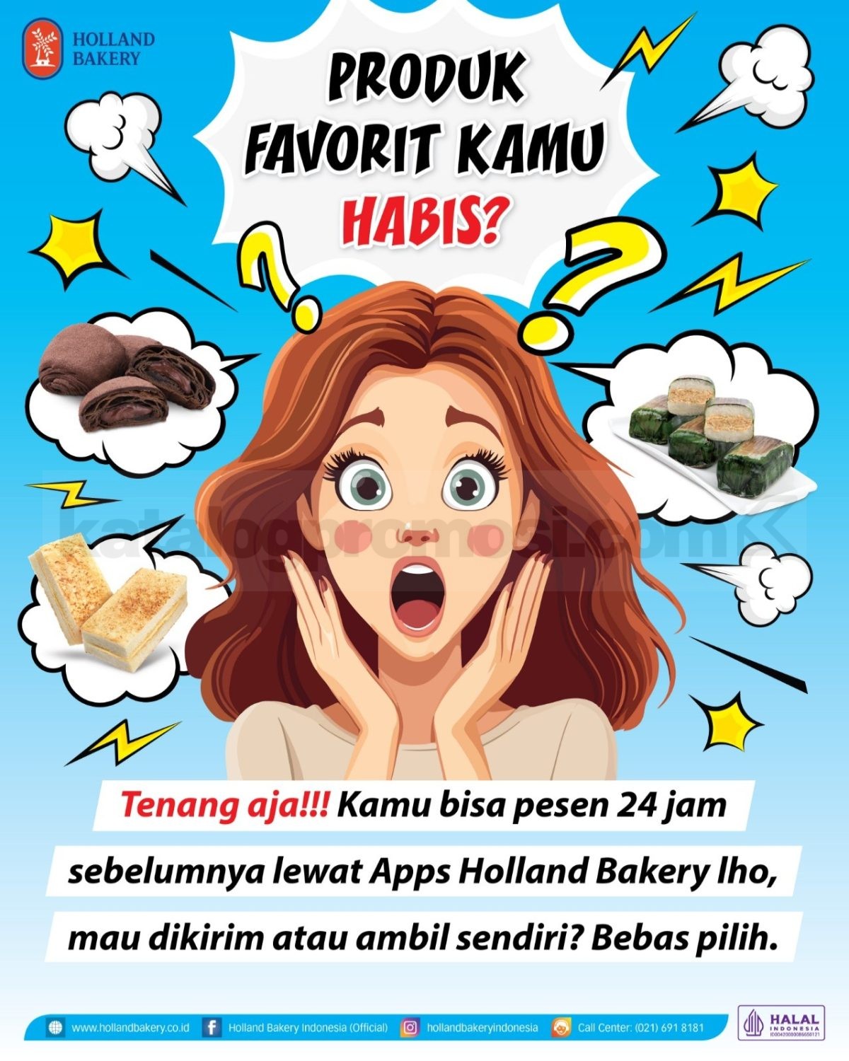 Promo Holland Bakery Pre Order Roti Favorit via Apps Promo Holland Bakery Pre Order Roti Favorit via Apps dengan delivery dan pick up lewat aplikasi resmi