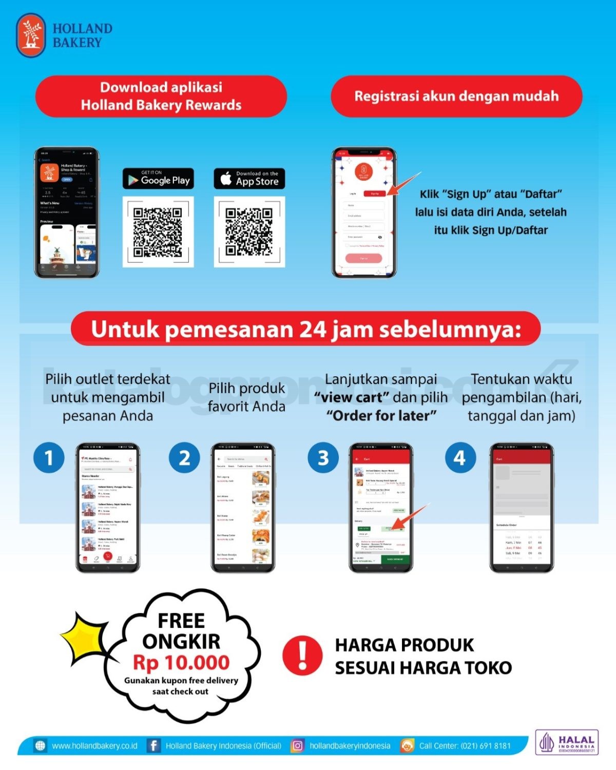 Promo Holland Bakery Pre Order Roti Favorit via Apps Promo Holland Bakery Pre Order Roti Favorit via Apps 1