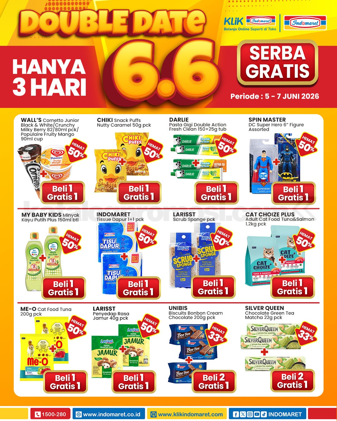 Promo Indomaret Double Date 6.6 BELI 1 GRATIS 1