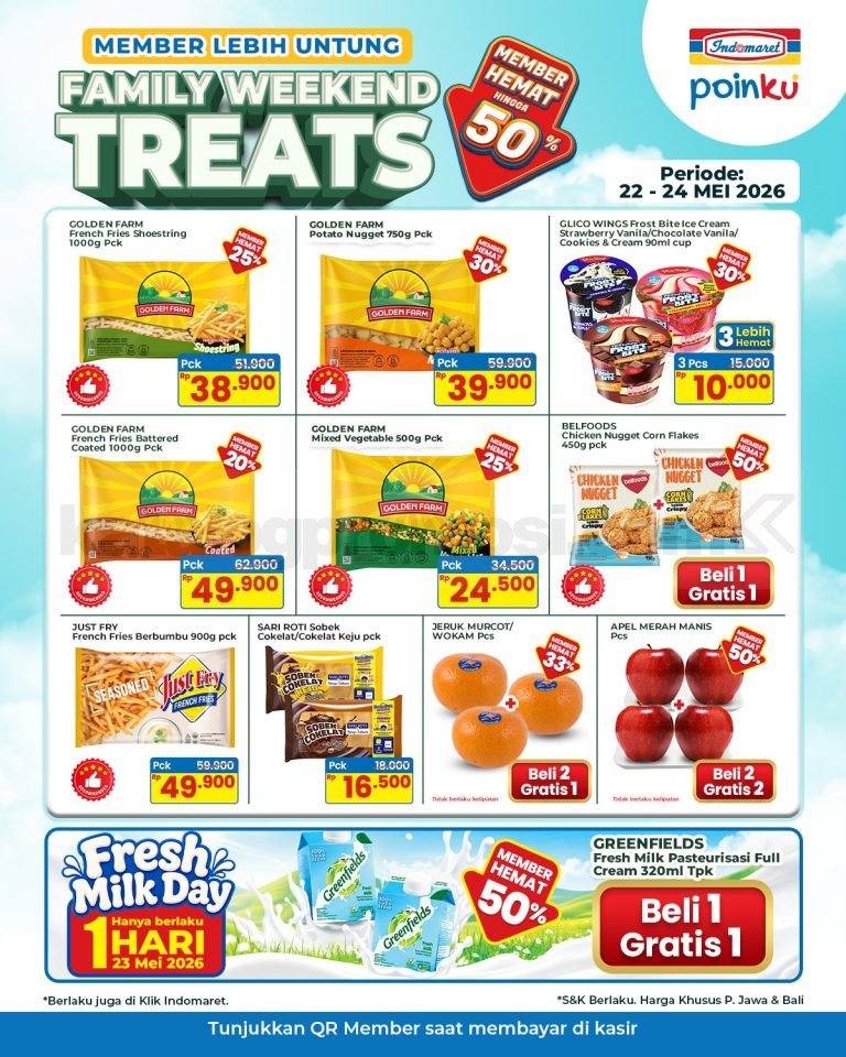 Promo Indomaret Family Weekend Treats 22-24 Mei 2026